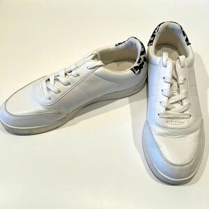 Old Navy, white sneakers with animal print trim women’s size 9